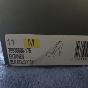 11 size womens enzo angiolini black and gold dress heels